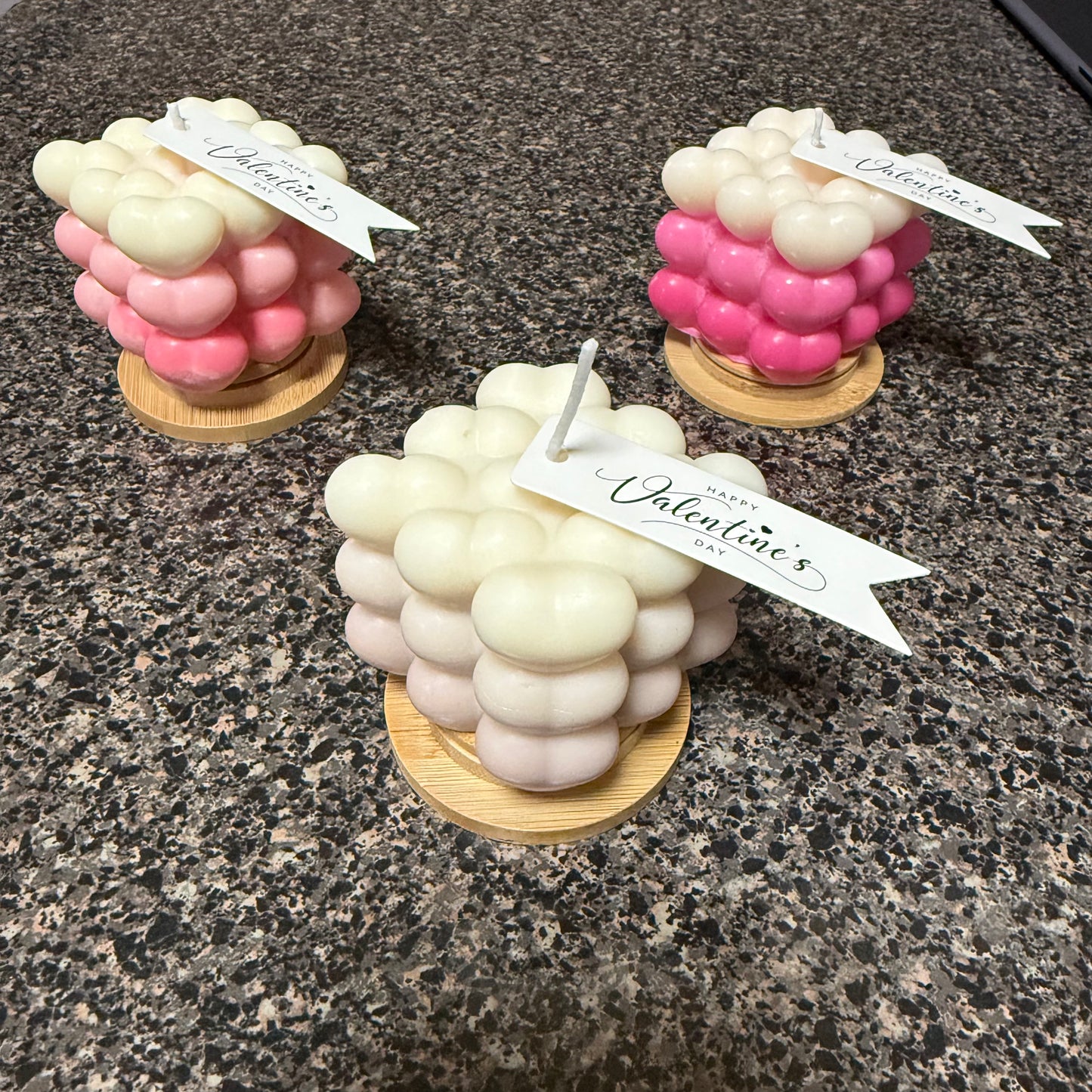 Vela Decorativa de Molde - Burbuja Corazon Grande